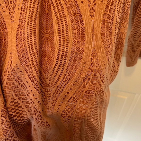 Free People Blush Mock Neck Lace Victorian Top - Picture 5 of 7